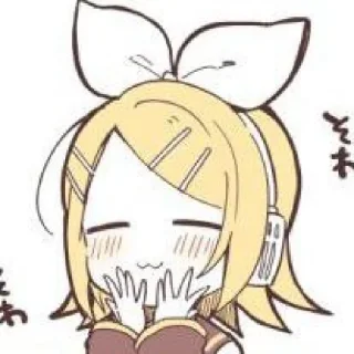 🍊 emoji ❃.✮:▹Rin Kagamine◃:✮.❃ @hhaikara Telegram sticker 5 of 70