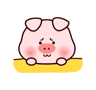 ☹️ emoji ❲ ⎙ @crmll06 ❳ little piggy Telegram sticker 16 of 25