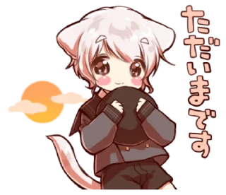 🍭 emoji Cute cat ear boy @bistic Telegram sticker 23 of 40