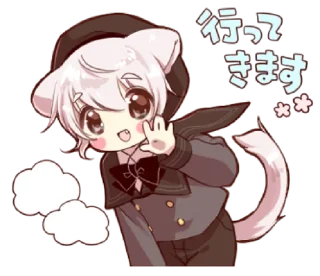 🍭 emoji Cute cat ear boy @bistic Telegram sticker 21 of 40