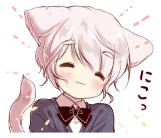 🍭 emoji Cute cat ear boy @bistic Telegram sticker 8 of 40