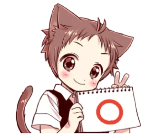 🙂 emoji naughty cat ear boy! @noustiker Telegram sticker 9 of 33