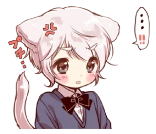 🍭 emoji Cute cat ear boy @bistic Telegram sticker 12 of 40