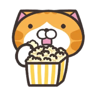🍿 emoji 白爛貓☆動態表情貼☆第6彈 Telegram sticker 18 of 41