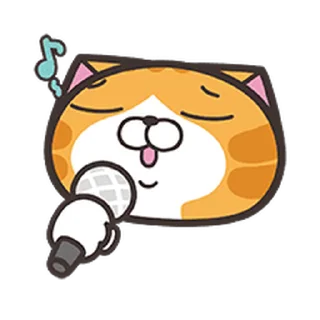 🎤 emoji 白爛貓☆動態表情貼☆第6彈 Telegram sticker 7 of 41