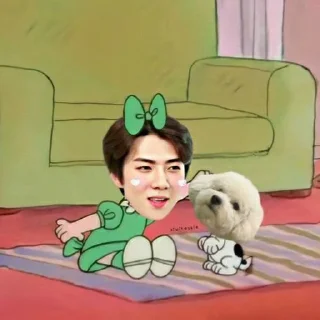 🔎 emoji Sehun cute · @liachy Telegram sticker 6 of 9