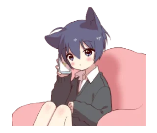 🐰 emoji Cute cat ear boy2 @bistic Telegram sticker 11 of 16
