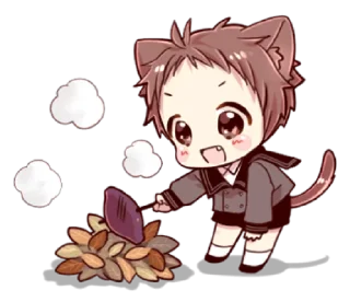 🐈 emoji ⋆ Naughty Cat Ear Boy 2 ࿈ @petiteyeux ♡% Telegram sticker 19 of 40