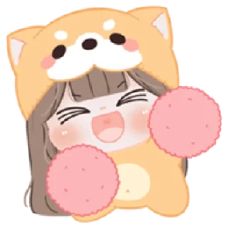 🤗 emoji Chubby Baby Girl - Shiba | @cutestickers4you Telegram sticker 16 of 40