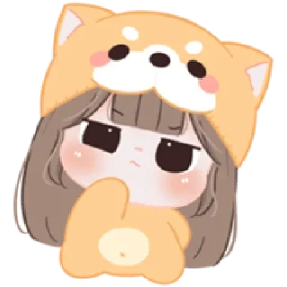 🤨 emoji Chubby Baby Girl - Shiba | @cutestickers4you Telegram sticker 10 of 40