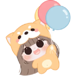 🎈 emoji Chubby Baby Girl - Shiba | @cutestickers4you Telegram sticker 9 of 40