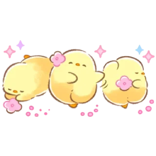 💃 emoji soft and cute chick (spring) Telegram sticker 22 of 40