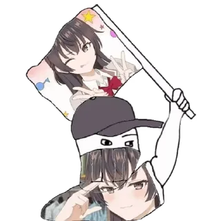 🥰 emoji @sticker_freehk 周防 有希 Pack1 Telegram sticker 2 of 75
