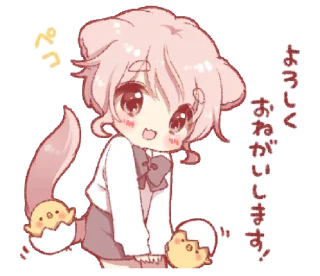 🌷 emoji Cute cat ear boy (spring) — @slyhterin Telegram sticker 22 of 25