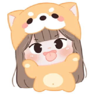 😛 emoji Chubby Baby Girl - Shiba | @cutestickers4you Telegram sticker 2 of 40