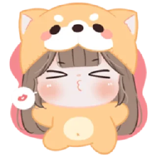 😚 emoji Chubby Baby Girl - Shiba | @cutestickers4you Telegram sticker 19 of 40