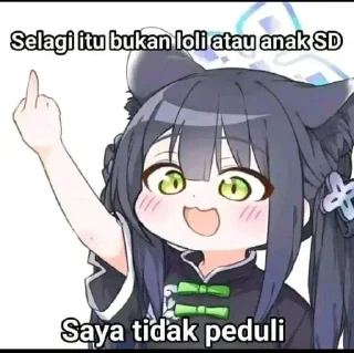 🖕 emoji Arona's Hideout Live Reaction Telegram sticker 16 of 120