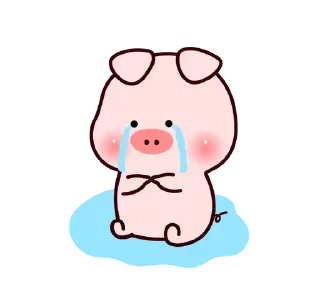 😭 emoji ❲ ⎙ @crmll06 ❳ little piggy Telegram sticker 14 of 25