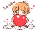❤️ emoji Sticker of a boy and a girl!(Girls side) @bistic Telegram sticker 19 of 32