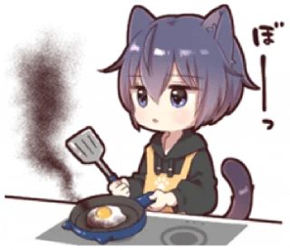🐱 emoji Boy of a black cat(hoody)2 Telegram sticker 6 of 32