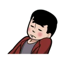 😟 emoji 小明與好朋友 Telegram sticker 14 of 42