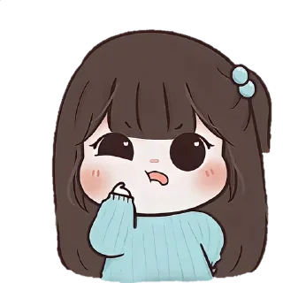 🤔 emoji @adi_xd ≈ Cute Girl - Collection 13 ---------------------------- Telegram sticker 13 of 40