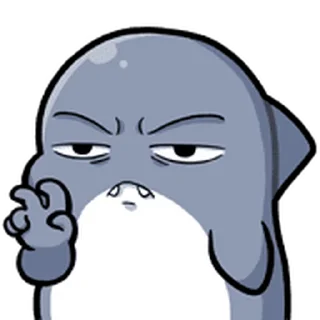 ✌ emoji 胖鯊魚鯊西米★表情貼~扭來扭去 @moe_sticker_bot Telegram sticker 2 of 40