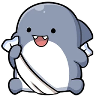 🛀 emoji 胖鯊魚鯊西米★表情貼~扭來扭去 @moe_sticker_bot Telegram sticker 18 of 40