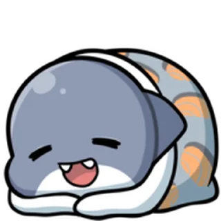 🛌 emoji 胖鯊魚鯊西米★表情貼~扭來扭去 @moe_sticker_bot Telegram sticker 20 of 40