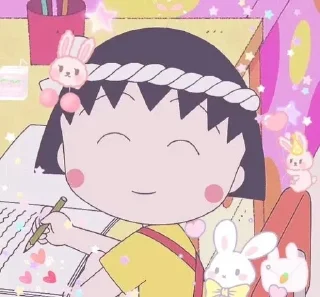 Sticker from Chibi Maruko Chan || @StickerAnimePack