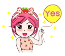 ✊ emoji strawberry lady Telegram sticker 2 of 40