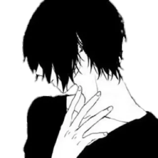 🖤 emoji [ @Cutie_Riya ] [Dark Anime boy] Telegram sticker 7 of 40