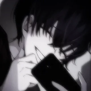🖤 emoji [ @Cutie_Riya ] [Dark Anime boy] Telegram sticker 12 of 36