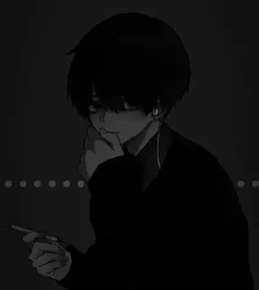 🖤 emoji Dark Anime Boys [ @Cutie_Riya ] Telegram sticker 24 of 35