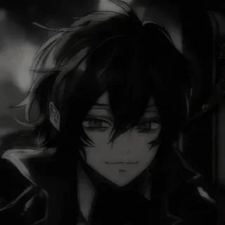 🖤 emoji [ @Cutie_Riya ] [Dark Anime boy] Telegram sticker 17 of 36