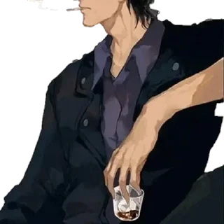 🖤 emoji [ @Cutie_Riya ] [Dark Anime boy] Telegram sticker 23 of 40