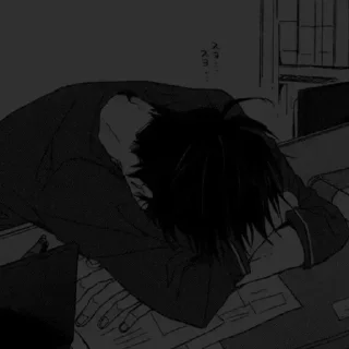 🖤 emoji [ @Cutie_Riya ] [Dark Anime boy] Telegram sticker 8 of 36