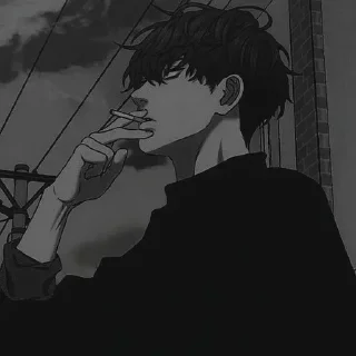 🖤 emoji [ @Cutie_Riya ] [Dark Anime boy] Telegram sticker 13 of 36