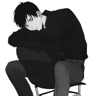 🖤 emoji [ @Cutie_Riya ] [Dark Anime boy] Telegram sticker 5 of 40