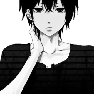 🖤 emoji [ @Cutie_Riya ] [Dark Anime boy] Telegram sticker 10 of 40