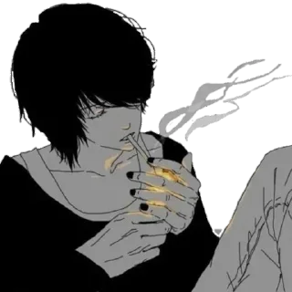 🖤 emoji [ @Cutie_Riya ] [Dark Anime boy] Telegram sticker 11 of 40