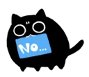 ❌ emoji 貓咪黑黑 Telegram sticker 22 of 46