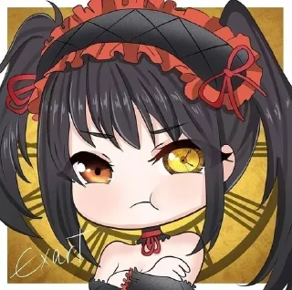 ♨️ emoji Kurumi tokisaki chibi × @voidstickers Telegram sticker 10 of 22