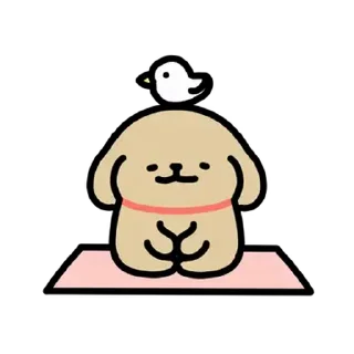 🧘‍♀️ emoji 안녕! 나는 아가 리트리버! @moe_sticker_bot Telegram sticker 13 of 24