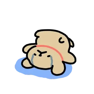 😭 emoji 안녕! 나는 아가 리트리버! @moe_sticker_bot Telegram sticker 9 of 24