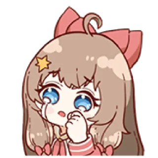 😢 emoji 嘉然 by @sparanoid Telegram sticker 23 of 48