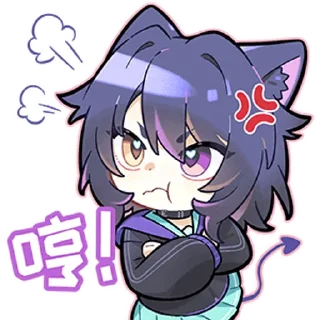 😏 emoji 小恶魔黑猫 @zhaxia_cn Telegram sticker 6 of 16