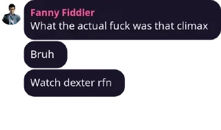 Sticker from Fanny recommending Dexter