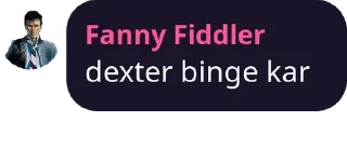 😆 emoji Fanny recommending Dexter Telegram sticker 15 of 26
