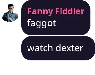 Sticker from Fanny recommending Dexter